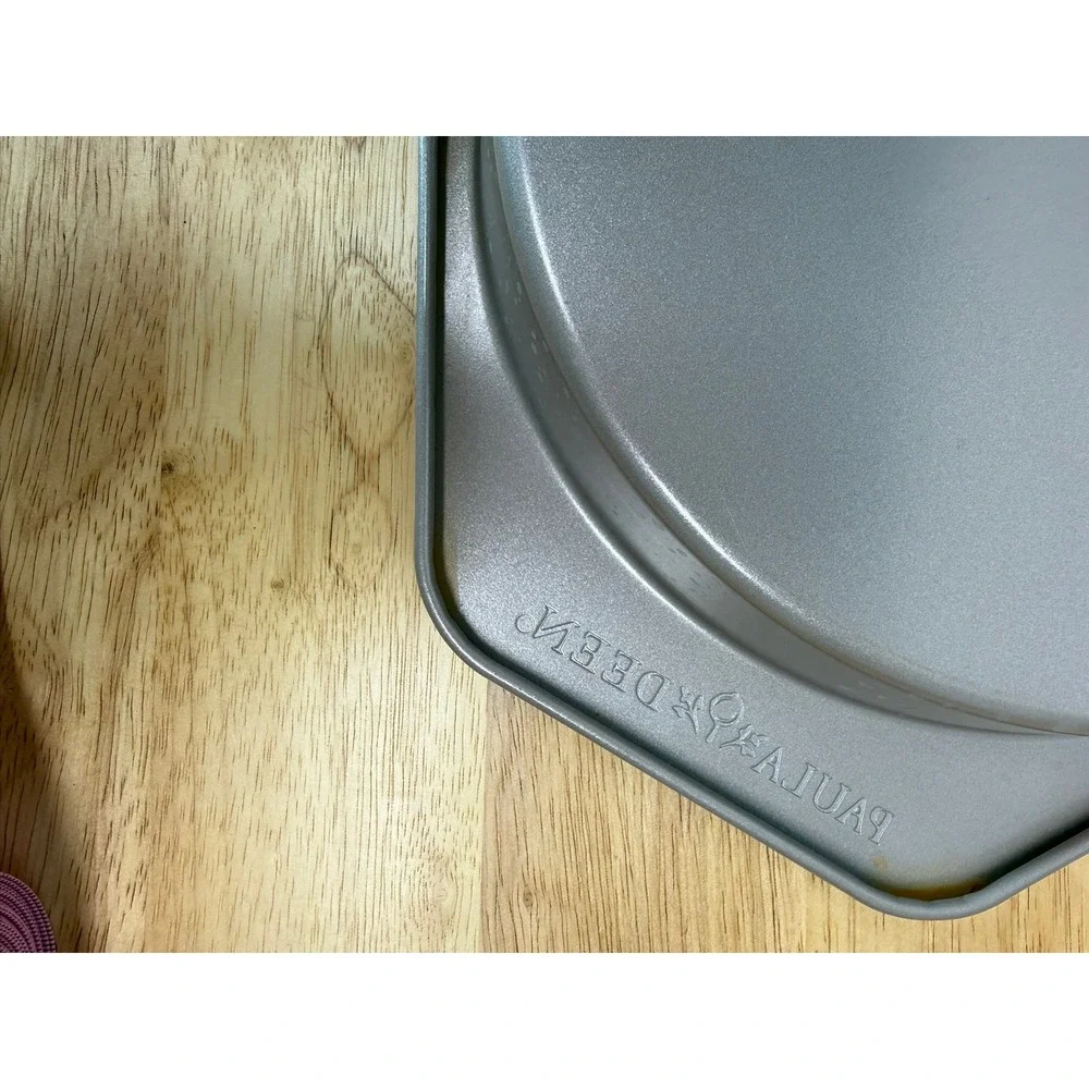 Paula Deen 8 Inch Round Cake Pan Set of 2 Nonstick Steel Baking Pans Gray